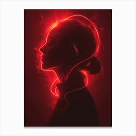 Glowing Enigma: Darkly Romantic 3D Portrait: Portrait Of A Woman 1 Canvas Print