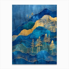 Blue And Gold Mountains 14 Canvas Print