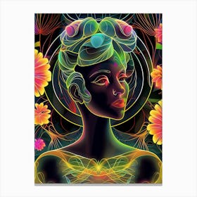 Beautiful portrait of a woman, colorful, "In Love" Canvas Print