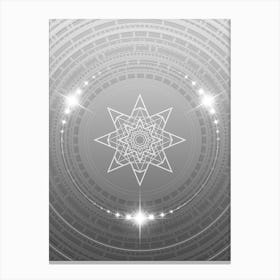 Geometric Glyph in White and Silver with Sparkle Array n.0066 Canvas Print