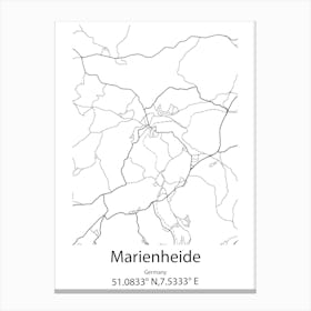 Marienheide,Germany Minimalist Map Lienzos