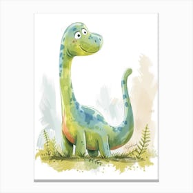 Watercolour Of A Edmontosaurus Dinosaur 1 Canvas Print