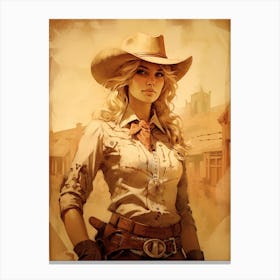 Vintage Style Cowgirl 2 Canvas Print
