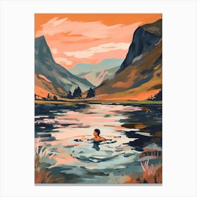 Wild Swimming At Buttermere Cumbria 3 Canvas Print