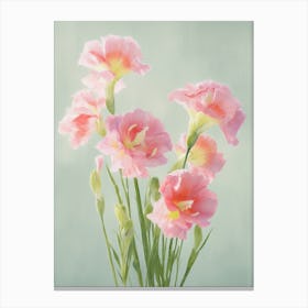Gladioli Flowers Acrylic Painting In Pastel Colours 12 Canvas Print