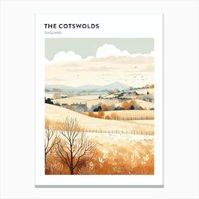 The Cotswolds England 3 Hiking Trail Landscape Poster Canvas Print