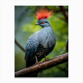 Feathers of Royalty: Crowned Pigeon Art Canvas Print