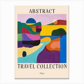 Abstract Travel Collection Poster Belize 1 Canvas Print