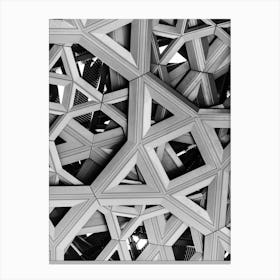 Abstract Structure In Black And White Canvas Print