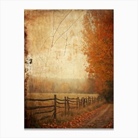 Autumn Landscape Grunge Texture Overlay Leaves In Varying Shades From Orange To Russet Decrepit W (4) Canvas Print