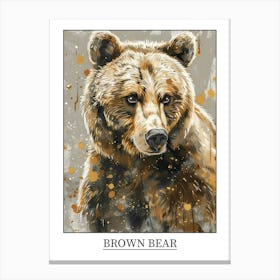Brown Bear Precisionist Illustration 1 Poster Canvas Print