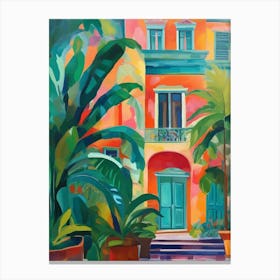 Colorful and tropical House facade Canvas Print