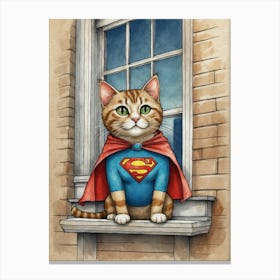 Superman Cat 1 Canvas Print