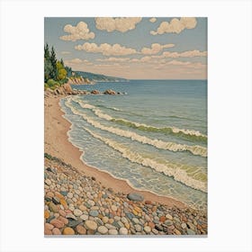 Calm Pebble Beach Canvas Print