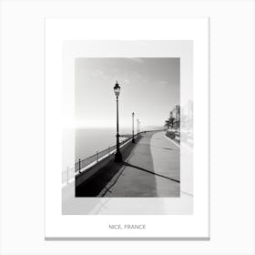 Poster Of Nice, France, Black And White Old Photo 4 Canvas Print