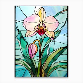 Orchid Stained Glass Canvas Print