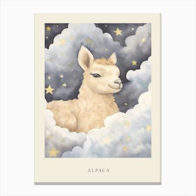 Sleeping Baby Alpaca 1 Nursery Poster Canvas Print