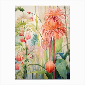 Tropical Plant Painting Ponytail Palm Canvas Print