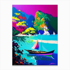 Ko Lipe Thailand Colourful Painting Tropical Destination Canvas Print