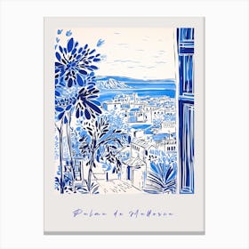 Palma De Mallorca Spain Mediterranean Blue Drawing Poster Canvas Print