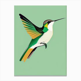 Booted Racket Tail Hummingbird Bold Graphic Canvas Print