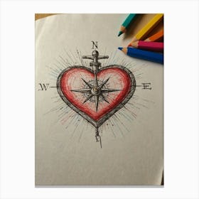 Heart Compass 16 Canvas Print