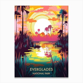 Everglades National Park Travel Poster Illustration Style 2 Canvas Print