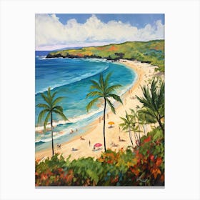 Hapuna Beach, Hawaii, Matisse And Rousseau Style 1 Canvas Print