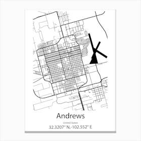 Andrews,United States Minimalist Map Canvas Print