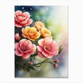 Watercolor Roses 9 Canvas Print