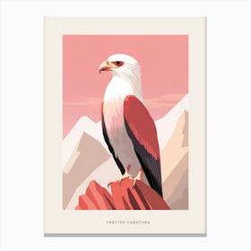 Minimalist Crested Caracara 1 Bird Poster Canvas Print