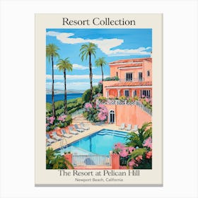 Poster Of The Resort Collection At Pelican Hill   Newport Beach, California   Resort Collection Storybook Illustration 2 Canvas Print