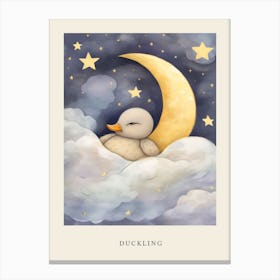 Sleeping Baby Duckling 2 Nursery Poster Canvas Print