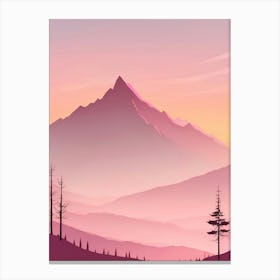 Misty Mountains Vertical Background In Pink Tone 102 Canvas Print