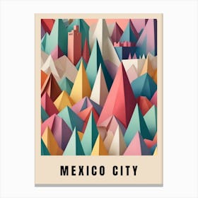 Mexico City Travel Poster Low Poly (26) Canvas Print
