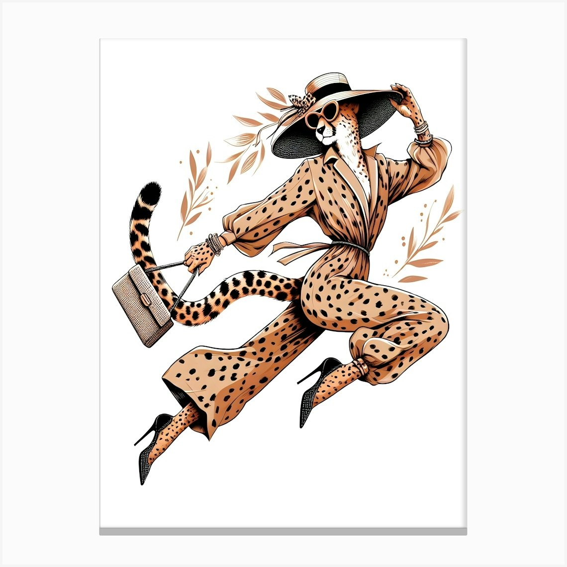 Cheetah In High Heels 1 Canvas Print by ARTISTIC AVENUE