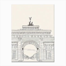 Brandenburg Gate 1 Berlin Boho Landmark Illustration Canvas Print