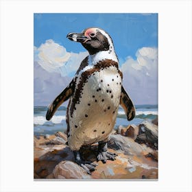 African Penguin Livingston Island Oil Painting 4 Canvas Print