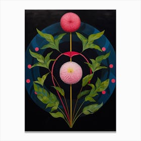 Globe Amaranth 2 Hilma Af Klint Inspired Flower Illustration Canvas Print