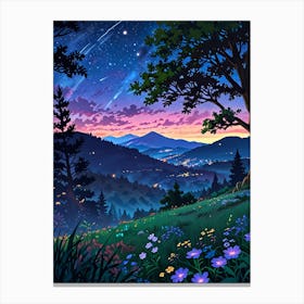 Night Sky Anime aesthetic 39 Canvas Print