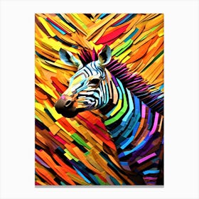 Paper Strips Zebra - Colorful Zebra Canvas Print