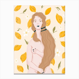 Venus With Lemons Canvas Print