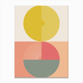Mid Mod Geometry Abstract 2/2 - Peach Fuzz Canvas Print