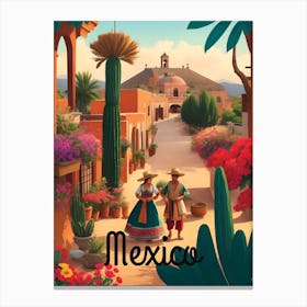 Mexico Village Scene Canvas Print
