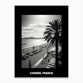 Poster Of Cannes, France, Mediterranean Black And White Photography Analogue 2 Canvas Print