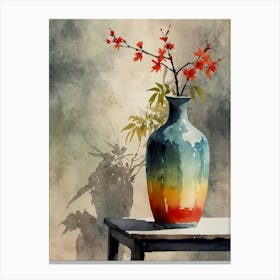 Watercolor Of A Vase Canvas Print