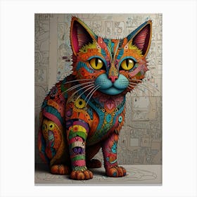 Psychedelic Cat 3 Canvas Print