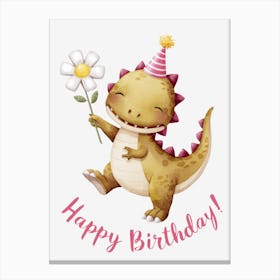 Happy Birthday Dinosaur.15 Canvas Print