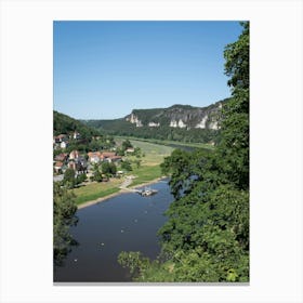 View of the Elbe valley from the Kleine Bastei in Saxon Switzerland Canvas Print