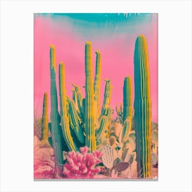 Retro Cactus Wonderland 1 Canvas Print